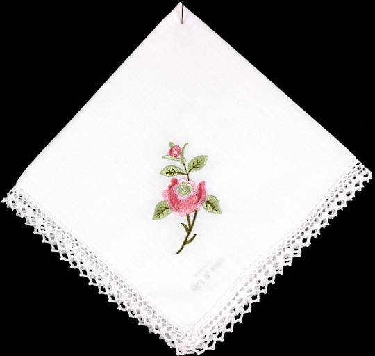 Embroidered lace handkerchiefs 'New Rose ' Style: EHC/NROSE. Delivery August 2022.